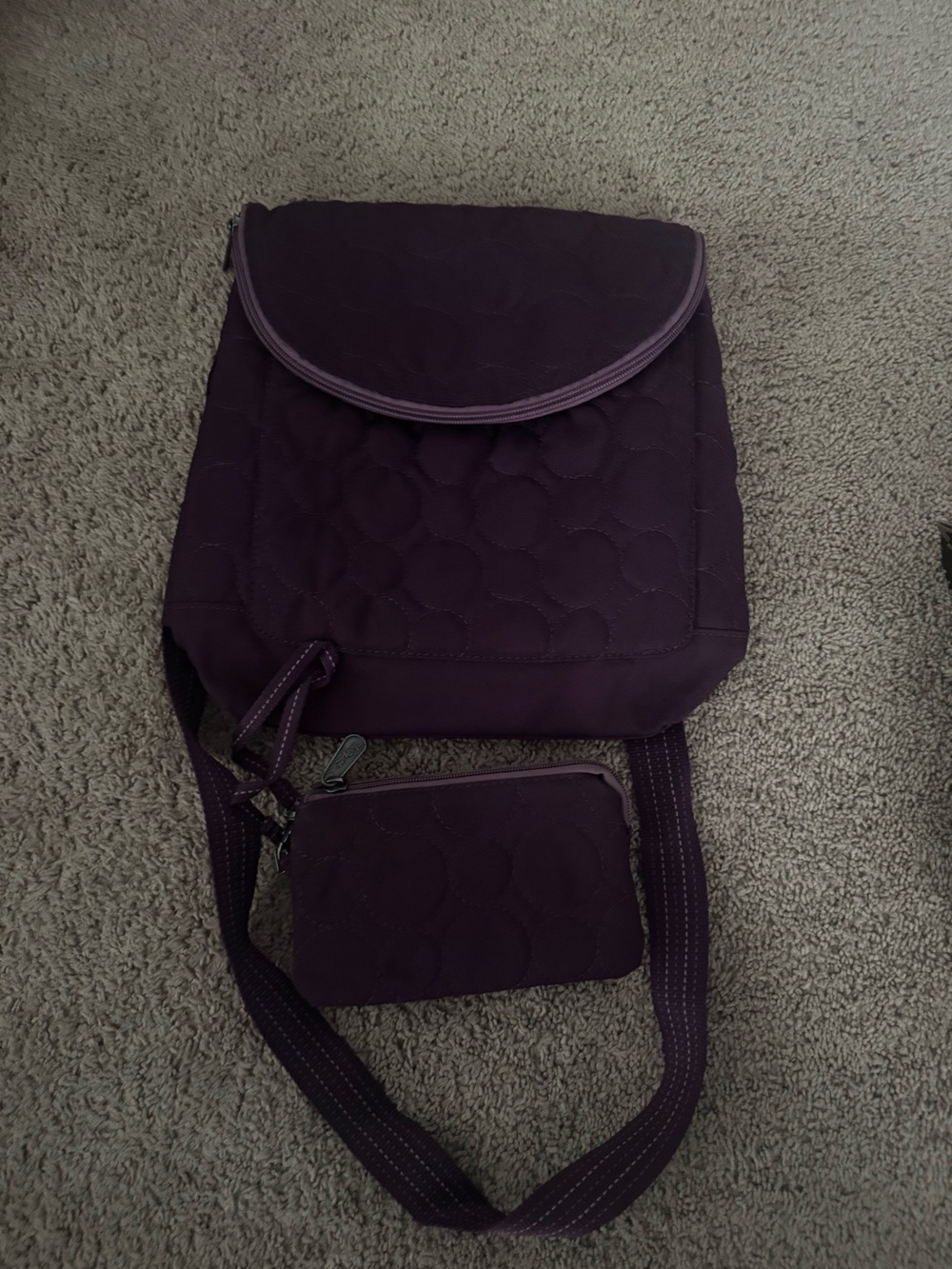 Vintage Purple Vera Bradley Purse and Wallet Set